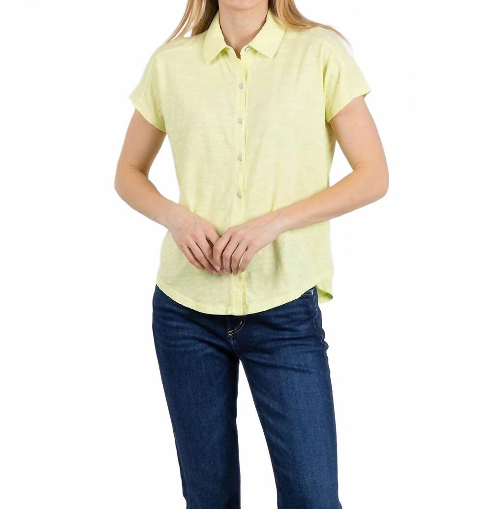 NEW ELLIOTT LAUREN bella button front tee in mojito